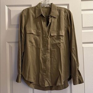 Aritzia Babaton Sundried Olive Utility Button Down XS